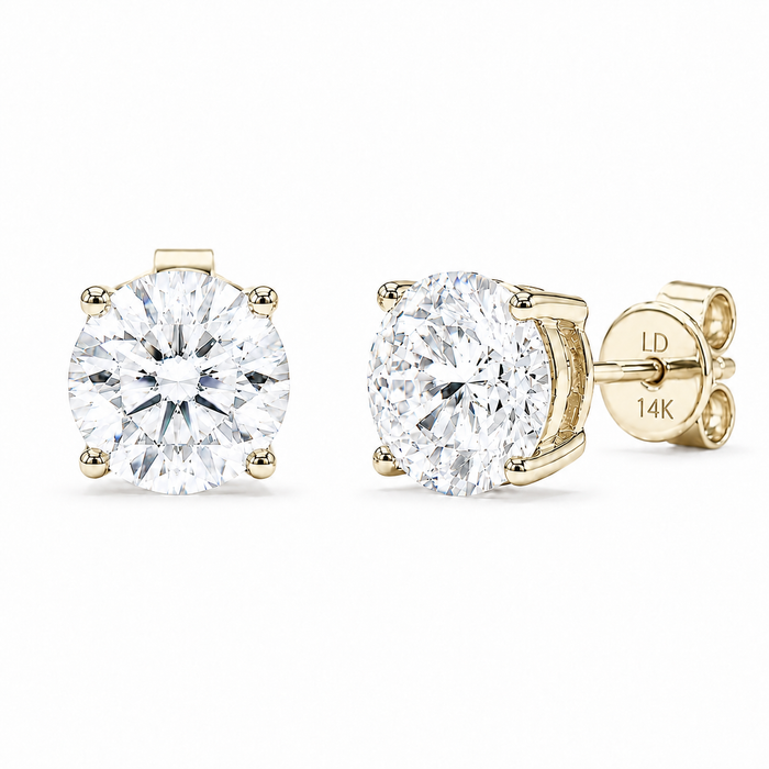 Classic Four-Prong Lab Diamond Stud Earrings