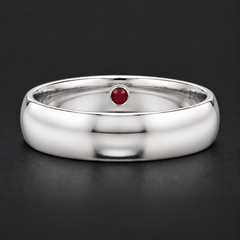Birthstone Inlay Band Ring – 5mm High Polish