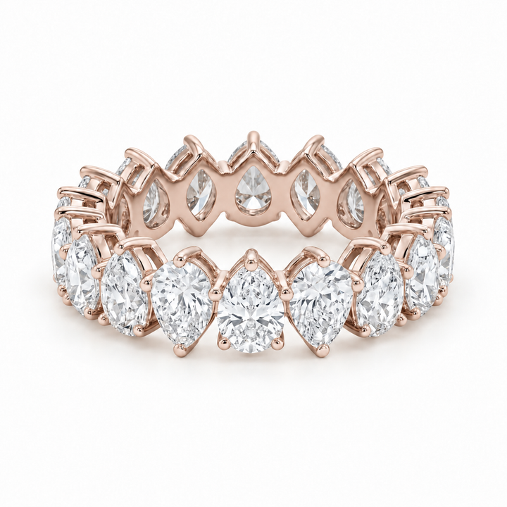 Interlocking Pear Lab Diamond Eternity Band (4mm, 3.00ctw) in rose gold