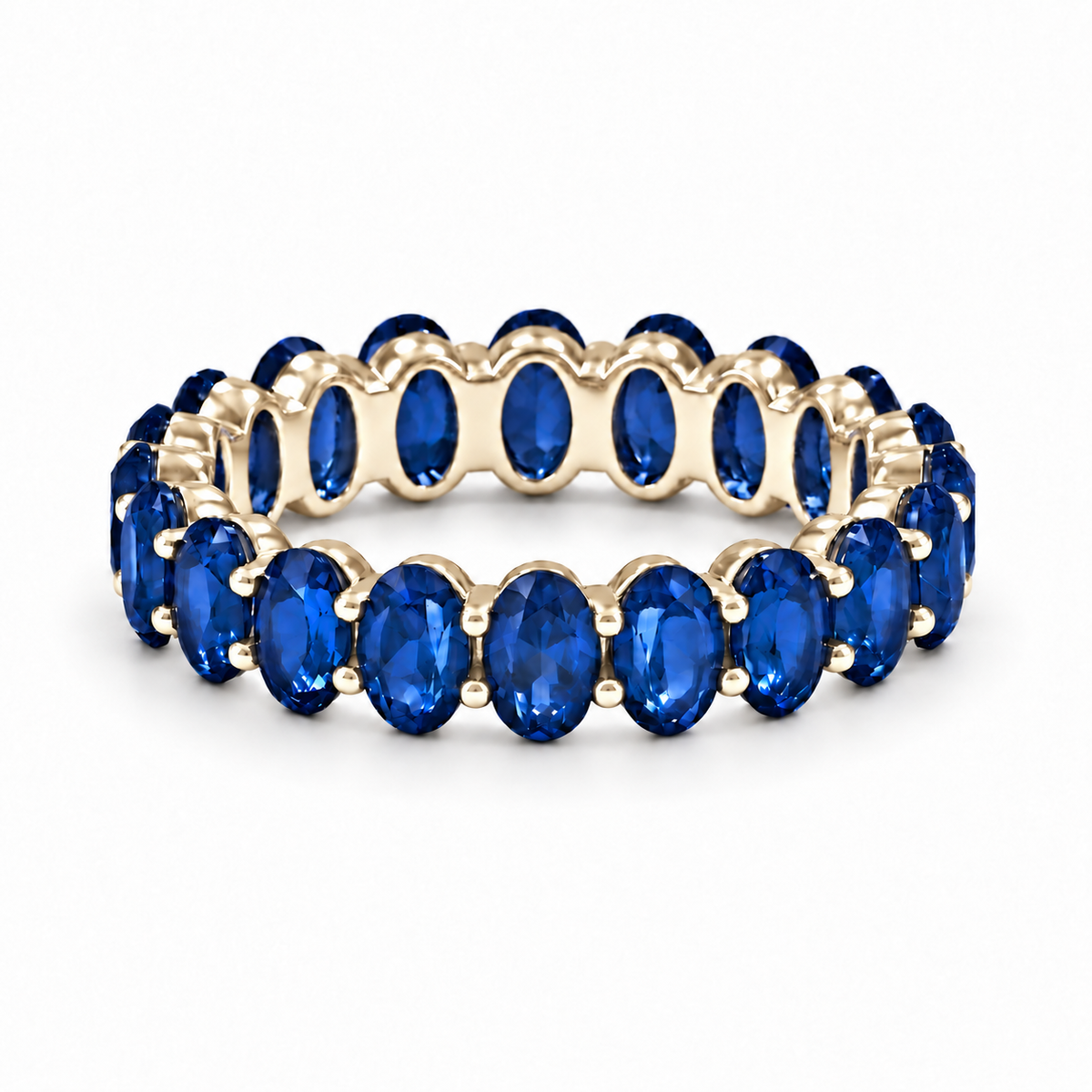 The Oval Blue Sapphire Band