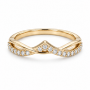 The Chevron Twist — 1.5mm Diamond Wedding Band (0.25ctw)