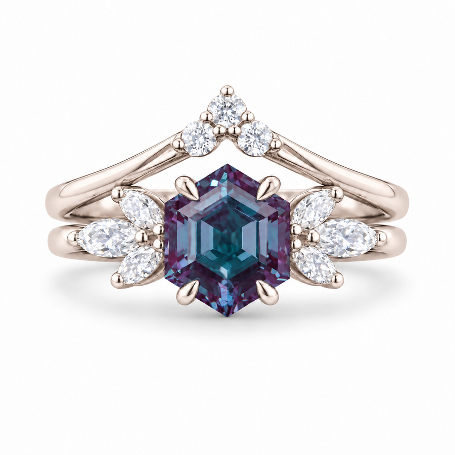 The Astra — Hexagon Alexandrite Ring
