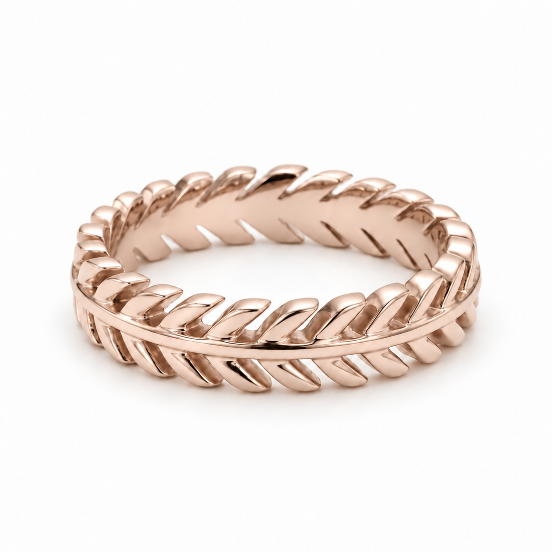 The Laurel — 3.5mm Solid Gold/Platinum Wedding Band in rose gold
