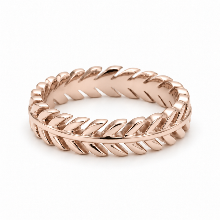 The Laurel — 3.5mm Solid Gold/Platinum Wedding Band in rose gold