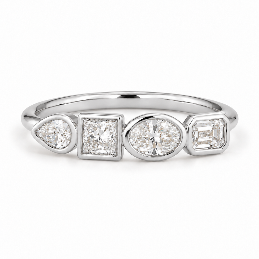 The Quartet Band — Four-Stone Diamond Ring in white gold