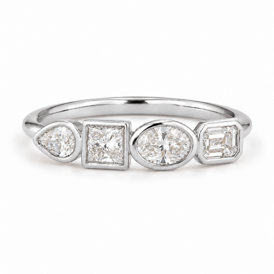 The Quartet Band — Four-Stone Diamond Ring in white gold