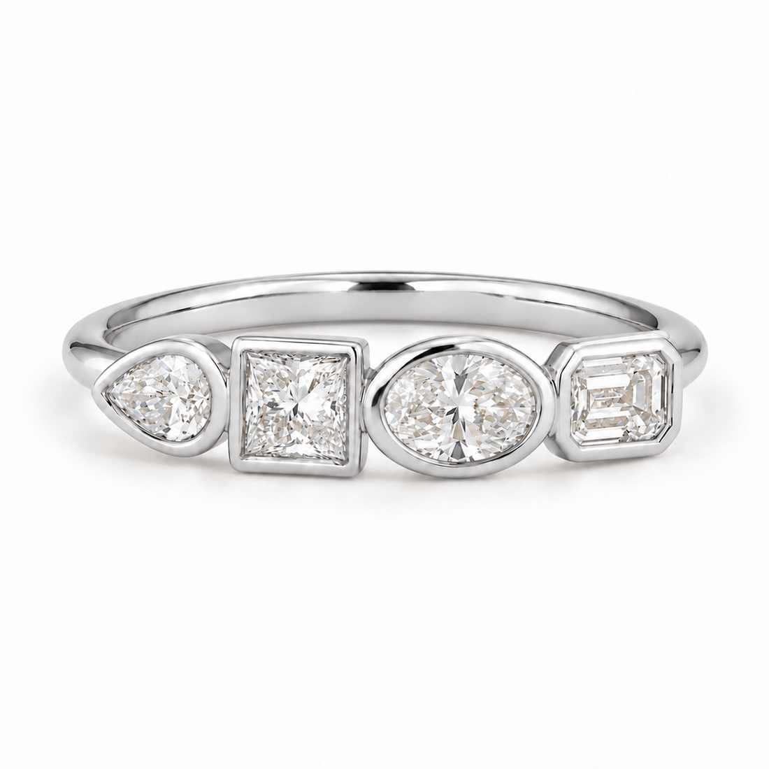 The Quartet Band — Four-Stone Diamond Ring in white gold