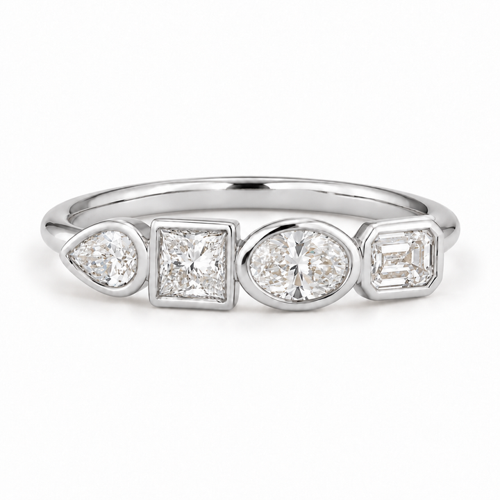 The Quartet Band — Four-Stone Diamond Ring in white gold