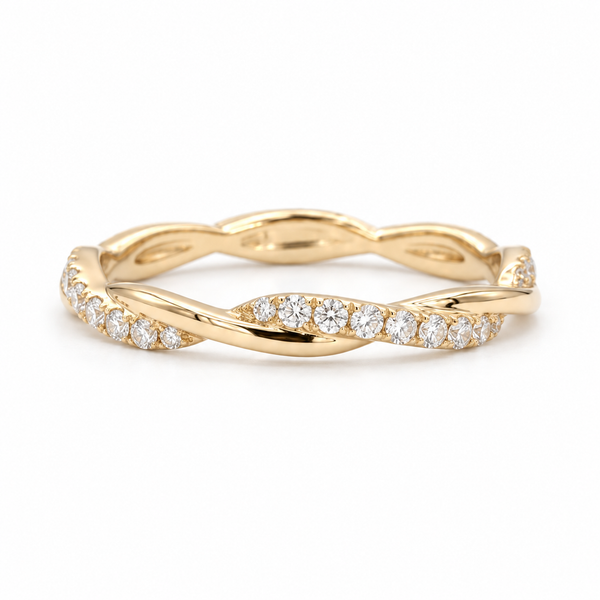 The Vine Twist — 1.8mm Diamond Wedding Band (0.20ctw)