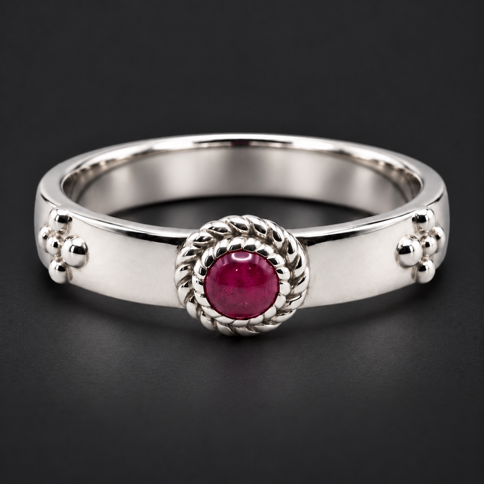 "Calcifer’s Bond" - Ruby/Sapphire Band, 3.5mm
