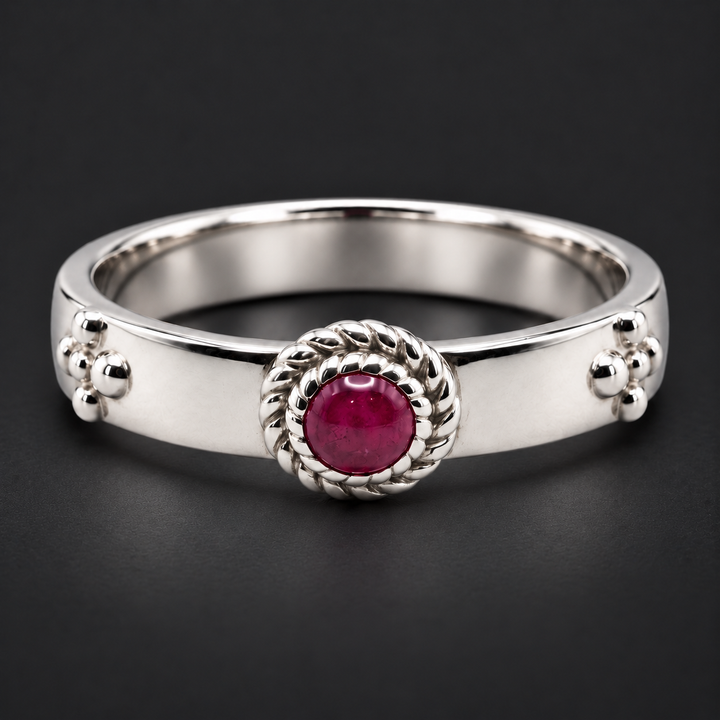 Calcifer’s Bond Ruby/Sapphire Band (3.5mm) in white gold, ruby