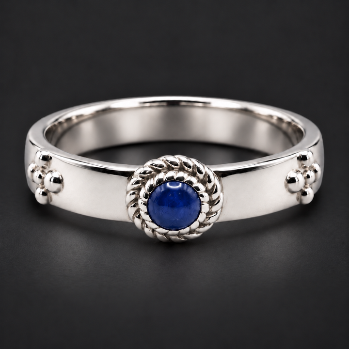 Calcifer’s Bond Ruby/Sapphire Band (3.5mm) in white gold, sapphire