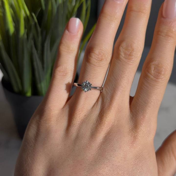 Customized™ 1.00ct Round Lab-Grown Diamond Ring in Classic 6-Prong Setting in White Gold