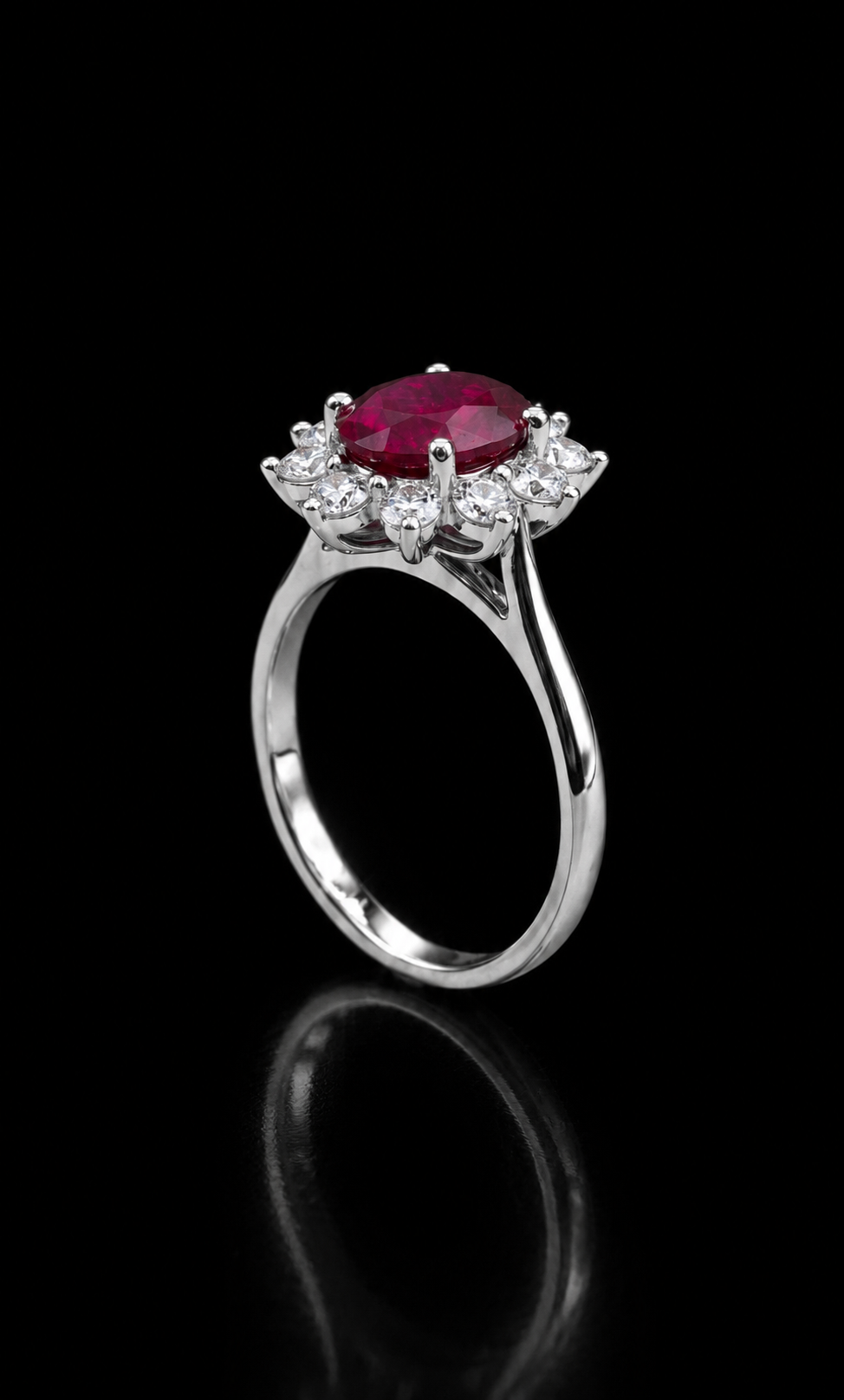 The Diana — Ruby Diamond Cluster Ring