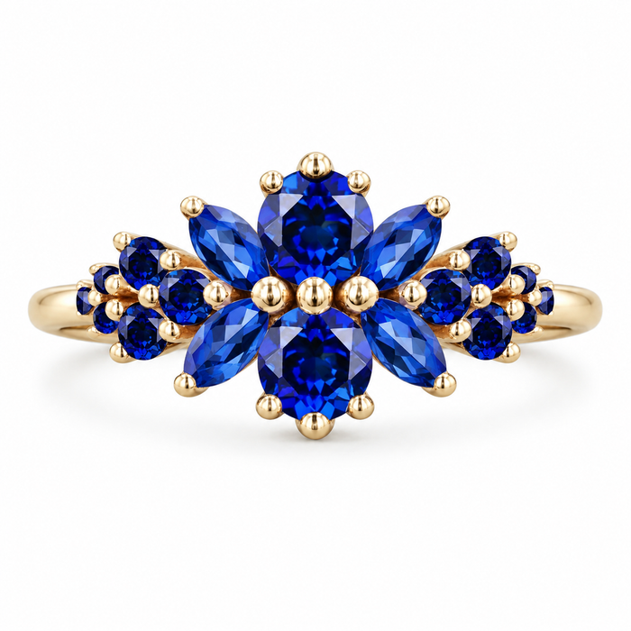 Roseraie Blue Sapphire & Diamond Ring (1.35ctw)