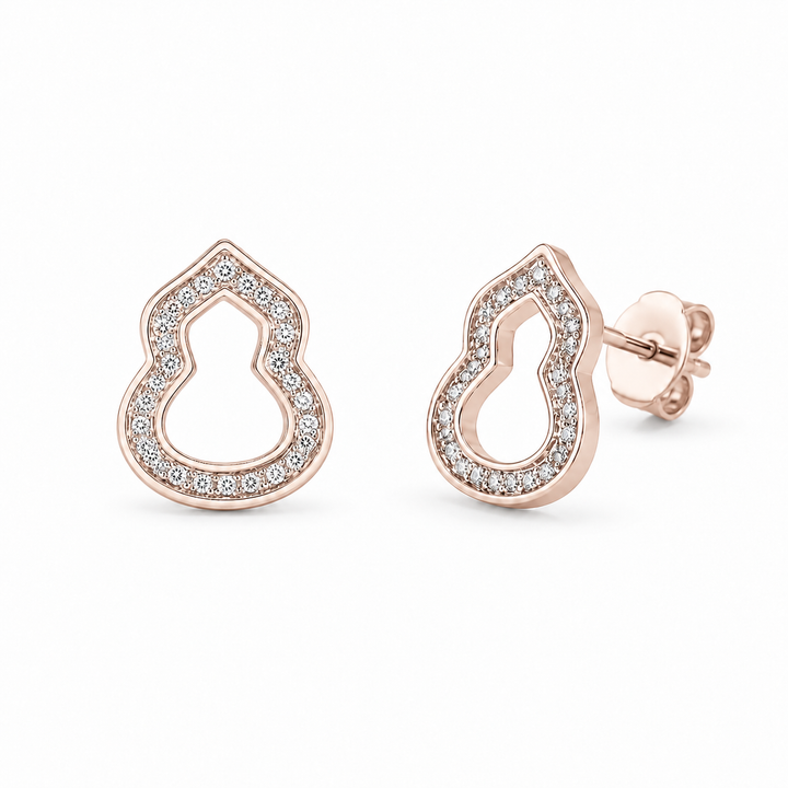Elara Openwork Lab Diamond Earrings in 14K Rose Gold