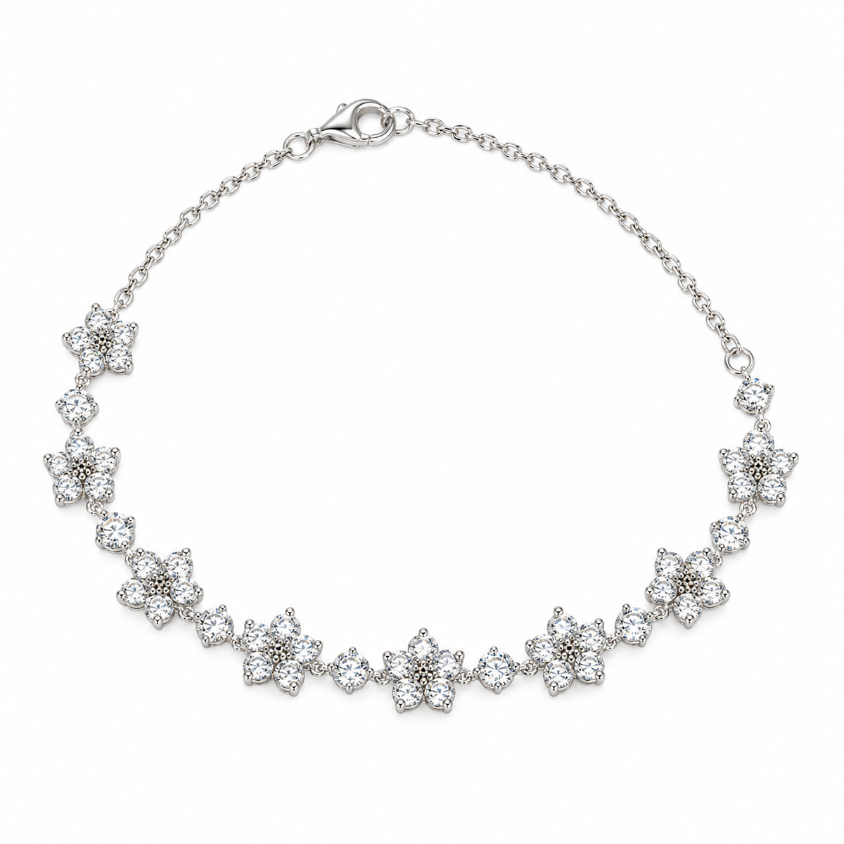 Lab Diamond Flower Bracelet — 5.6ctw