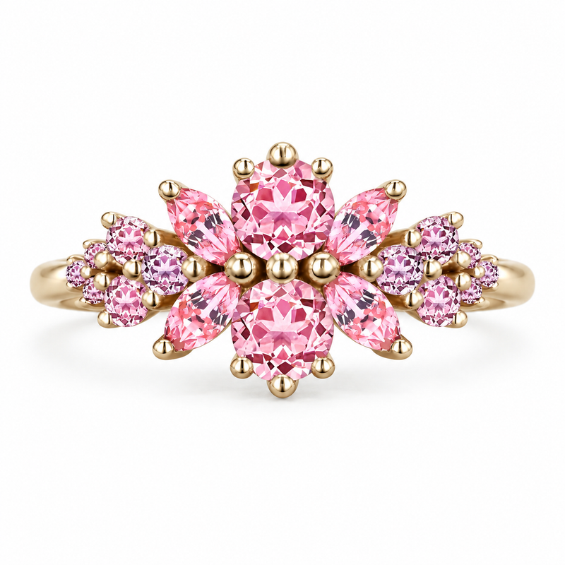 Roseraie Pink/Black/White Diamond Ring (1.55ctw)