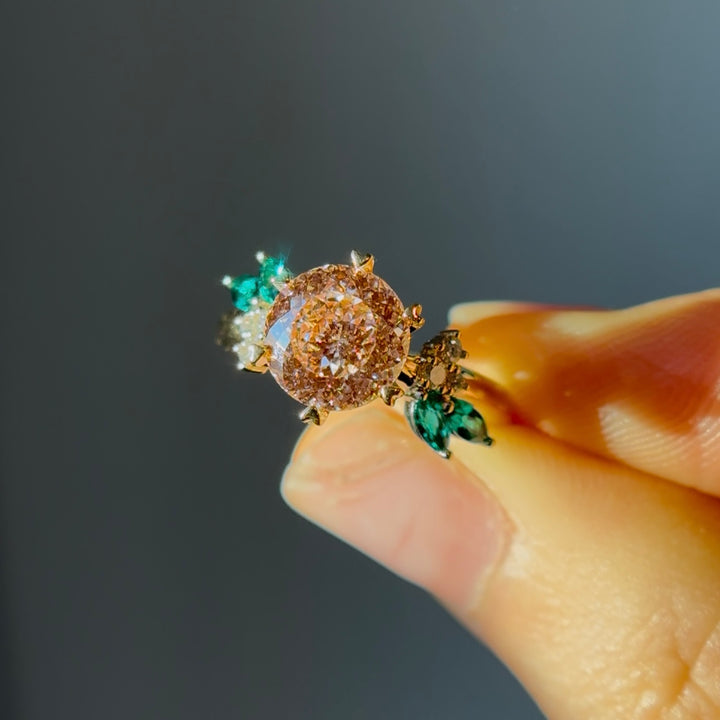 2.50ct Portuguese Lab-Grown Pink Diamond Solitaire Ring, "The Fleur"