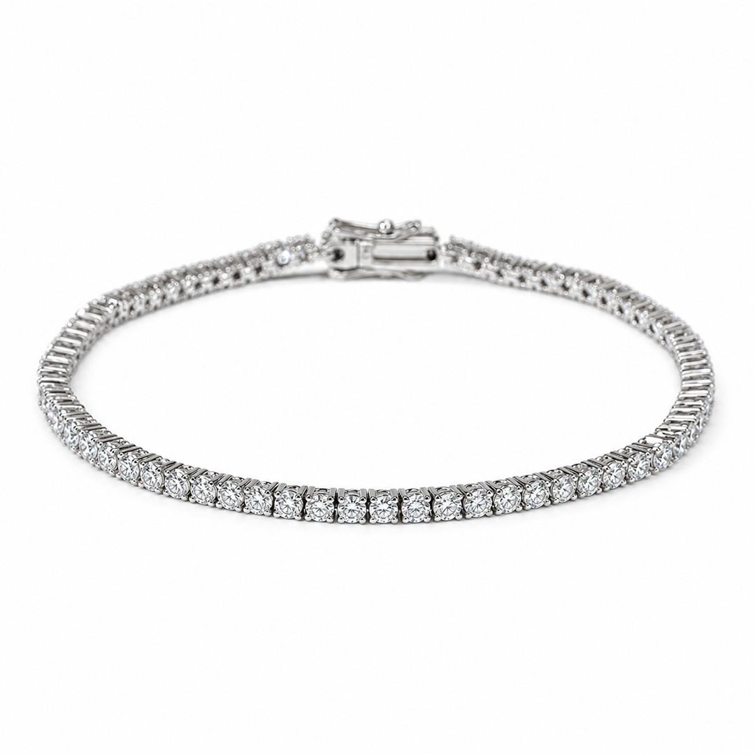 Classic Round Lab Diamond Tennis Bracelet, 3ctw (2mm) on a white background