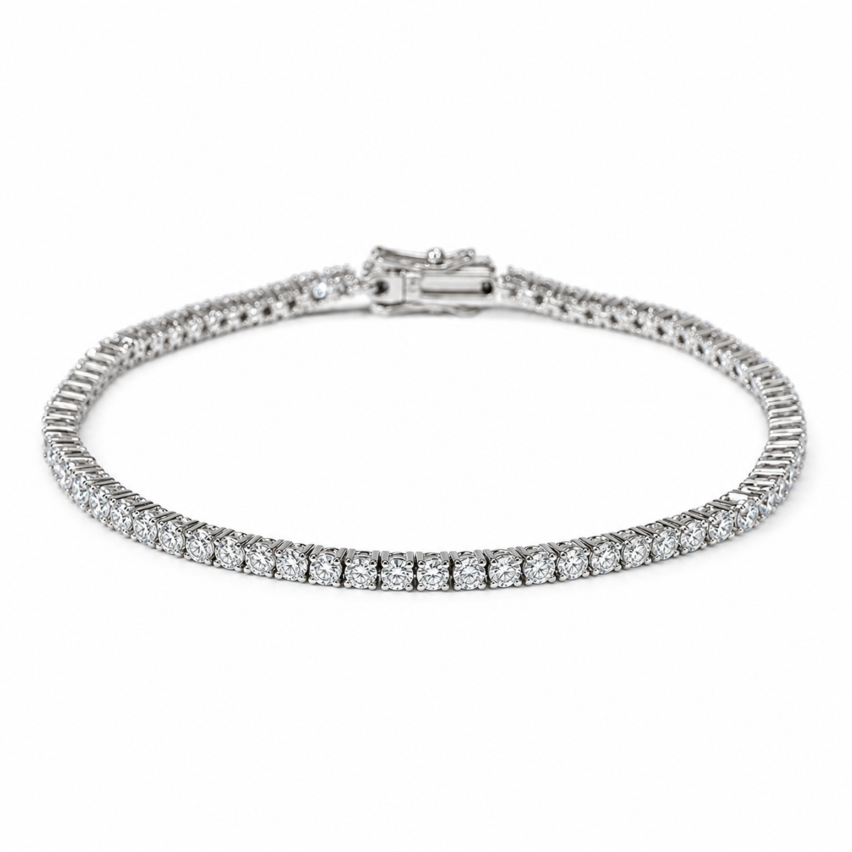 Classic Round Lab Diamond Tennis Bracelet, 3ctw (2mm) on a white background