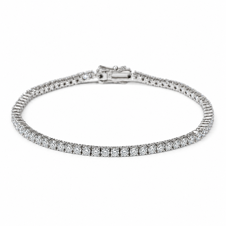 Classic Round Lab Diamond Tennis Bracelet, 3ctw (2mm) on a white background