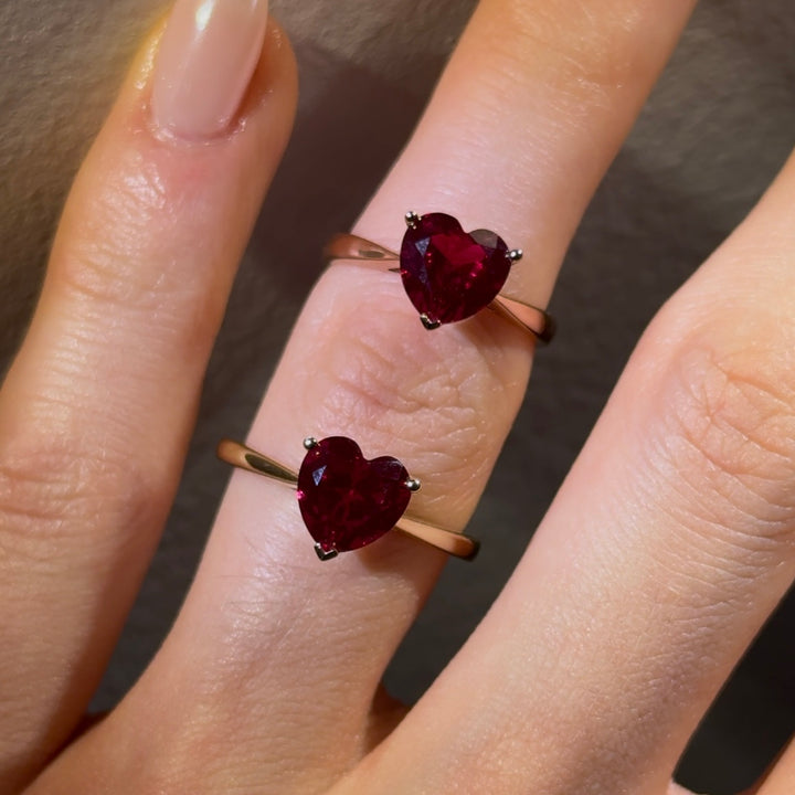 Customized™ 2.50ct Heart Ruby Ring in "Heart" Setting in Rose Gold