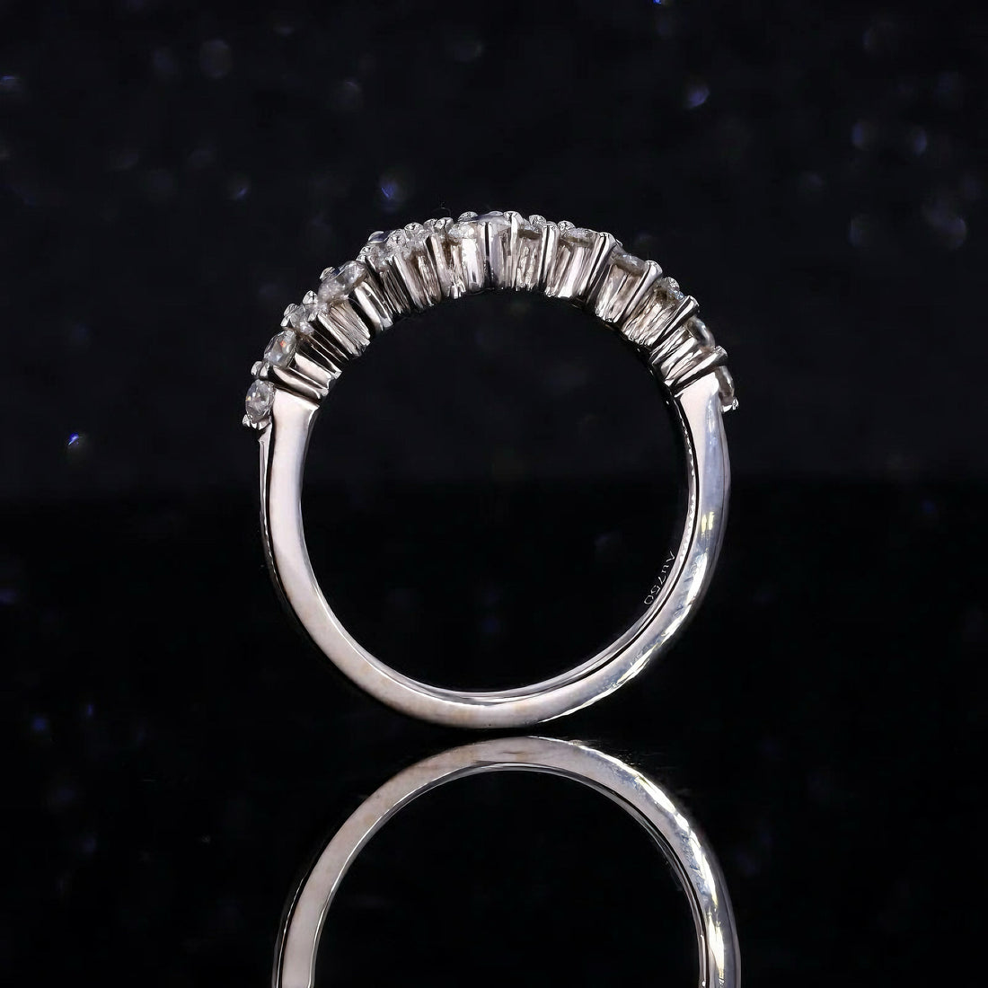 Lab diamond cluster wedding band 4mm, view 5