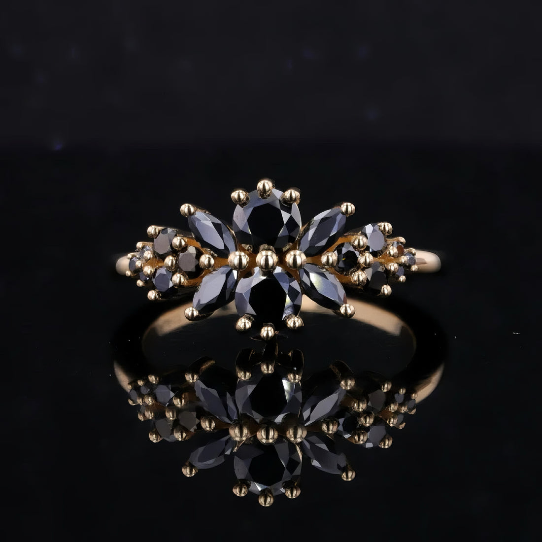 Roseraie lab diamond floral ring, view 3