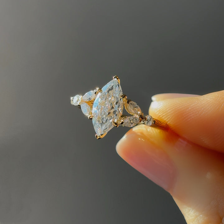 2.00ct Marquise-Cut Lab-Grown Diamond Ring, "The Ocean Wave"