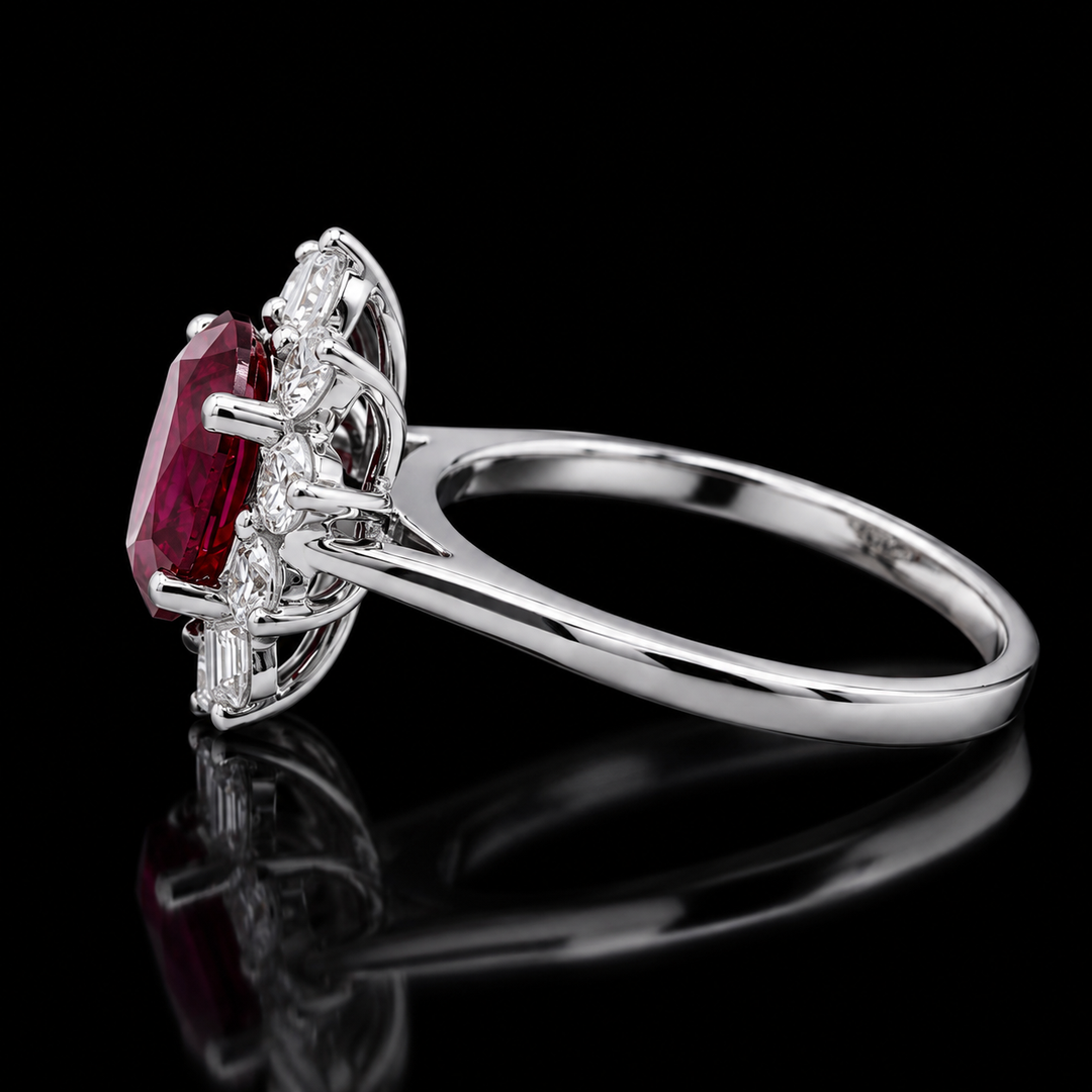 The Diana — Ruby Diamond Cluster Ring