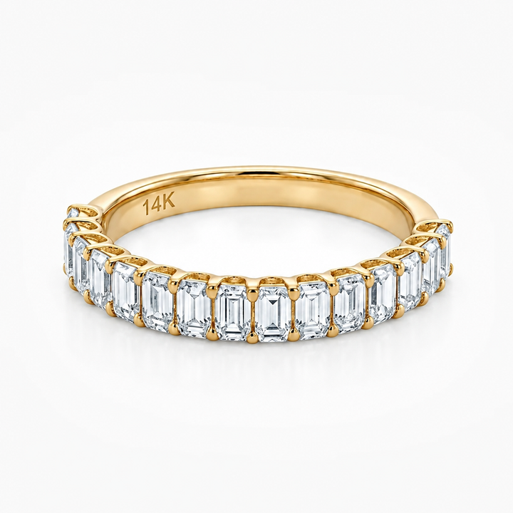 1.50ctw Emerald Diamond Half-Eternity Band (2.5mm)