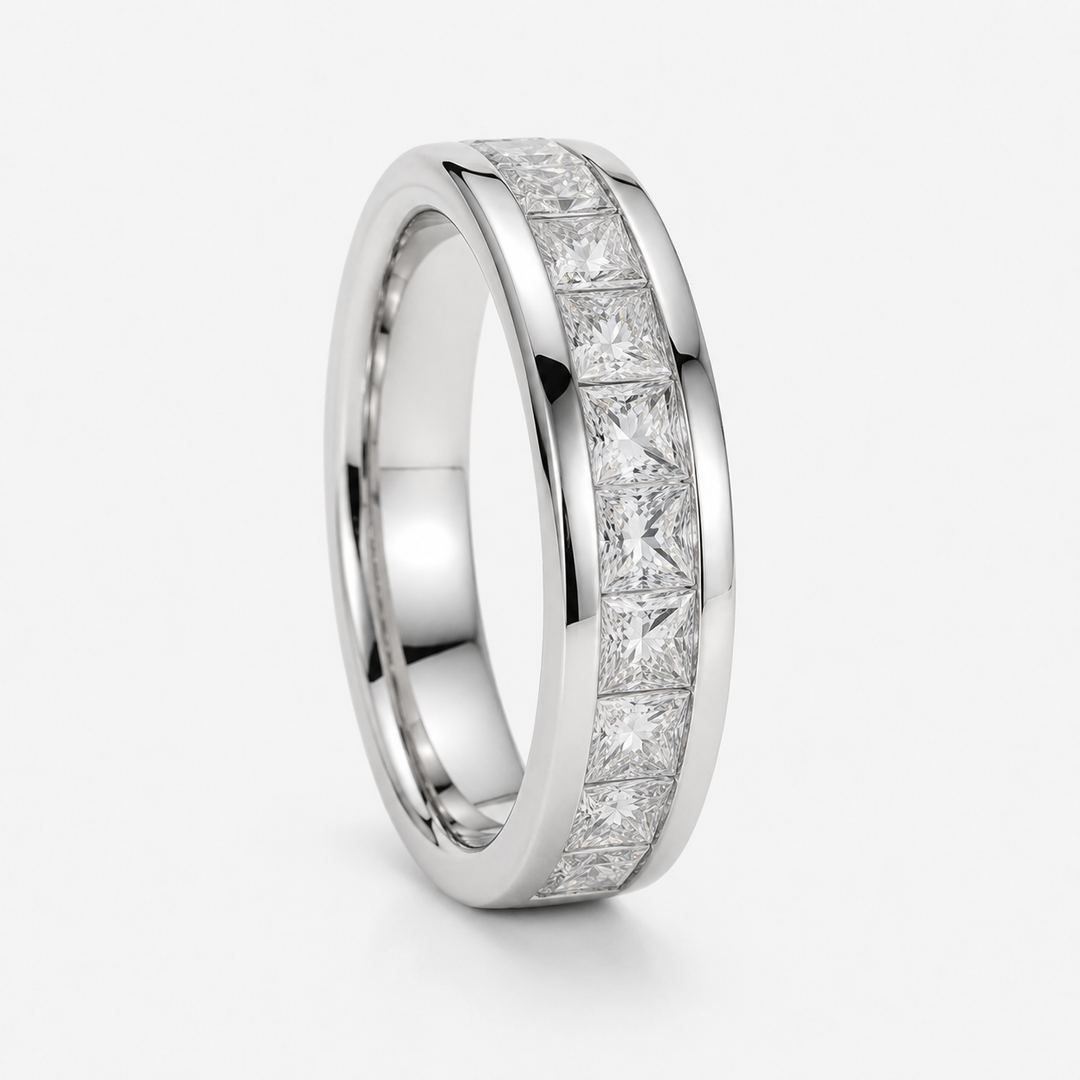 1.50ctw Princess-Cut Channel-Set Half-Eternity Band (6.5mm)