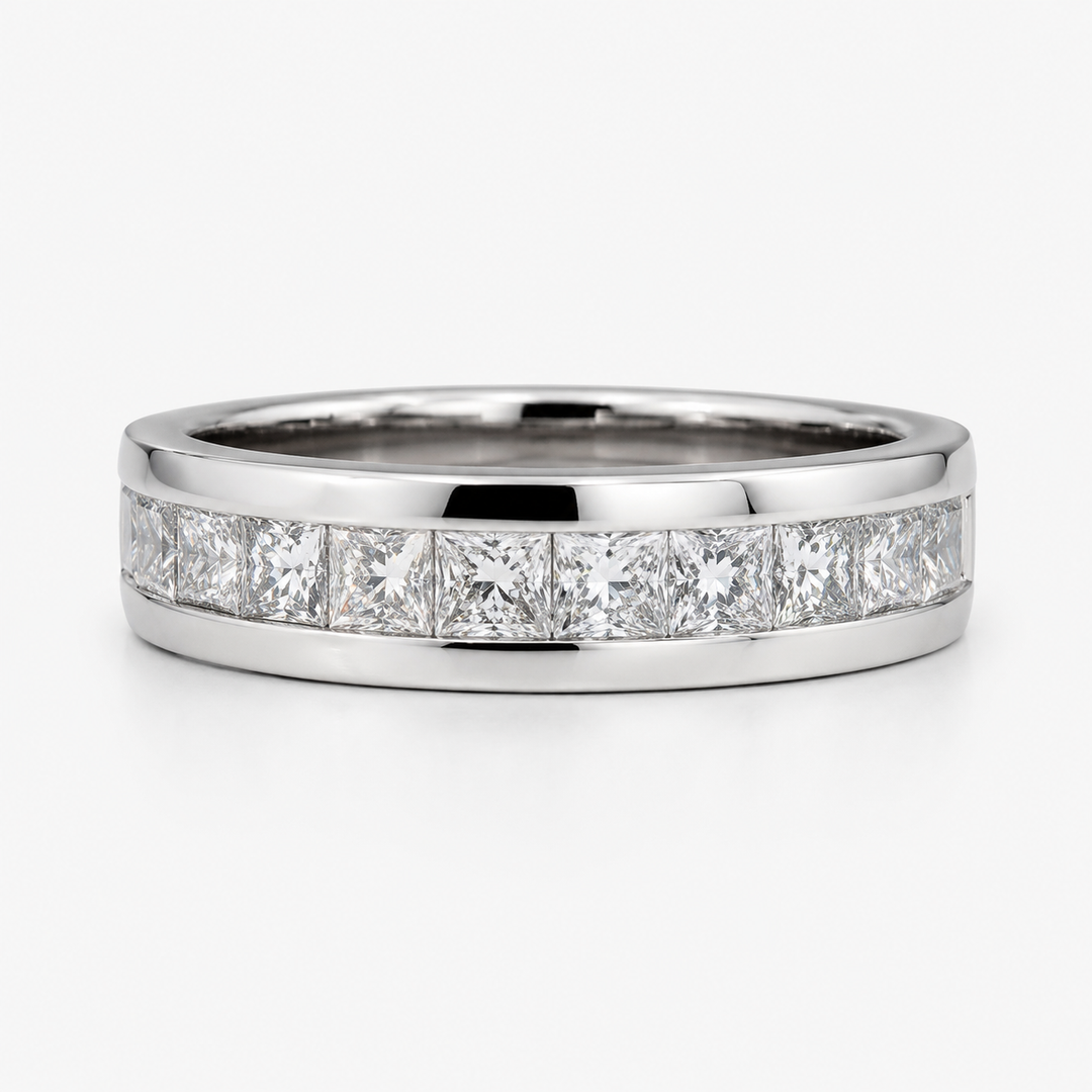 1.50ctw Princess-Cut Channel-Set Half-Eternity Band (6.5mm)
