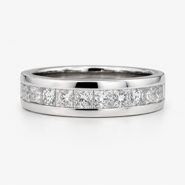 1.50ctw Princess-Cut Channel-Set Half-Eternity Band (6.5mm)