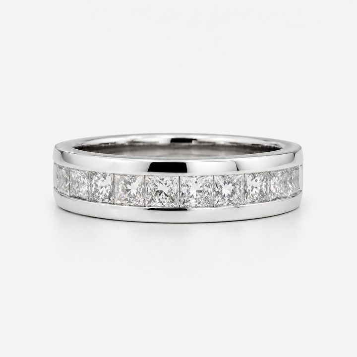 1.50ctw Princess-Cut Channel-Set Half-Eternity Band (6.5mm)
