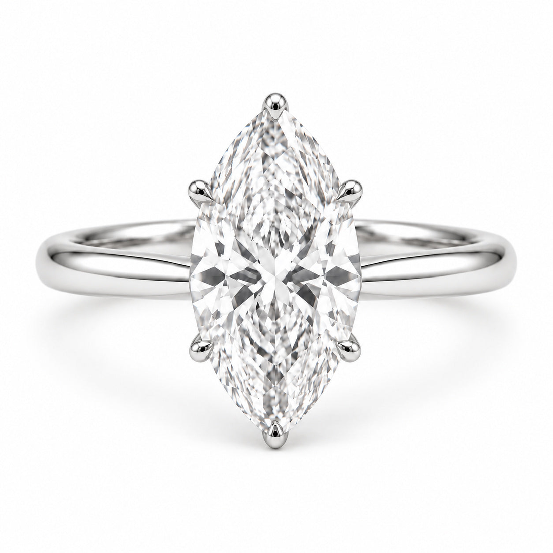 The Aurora marquise lab diamond engagement ring in platinum