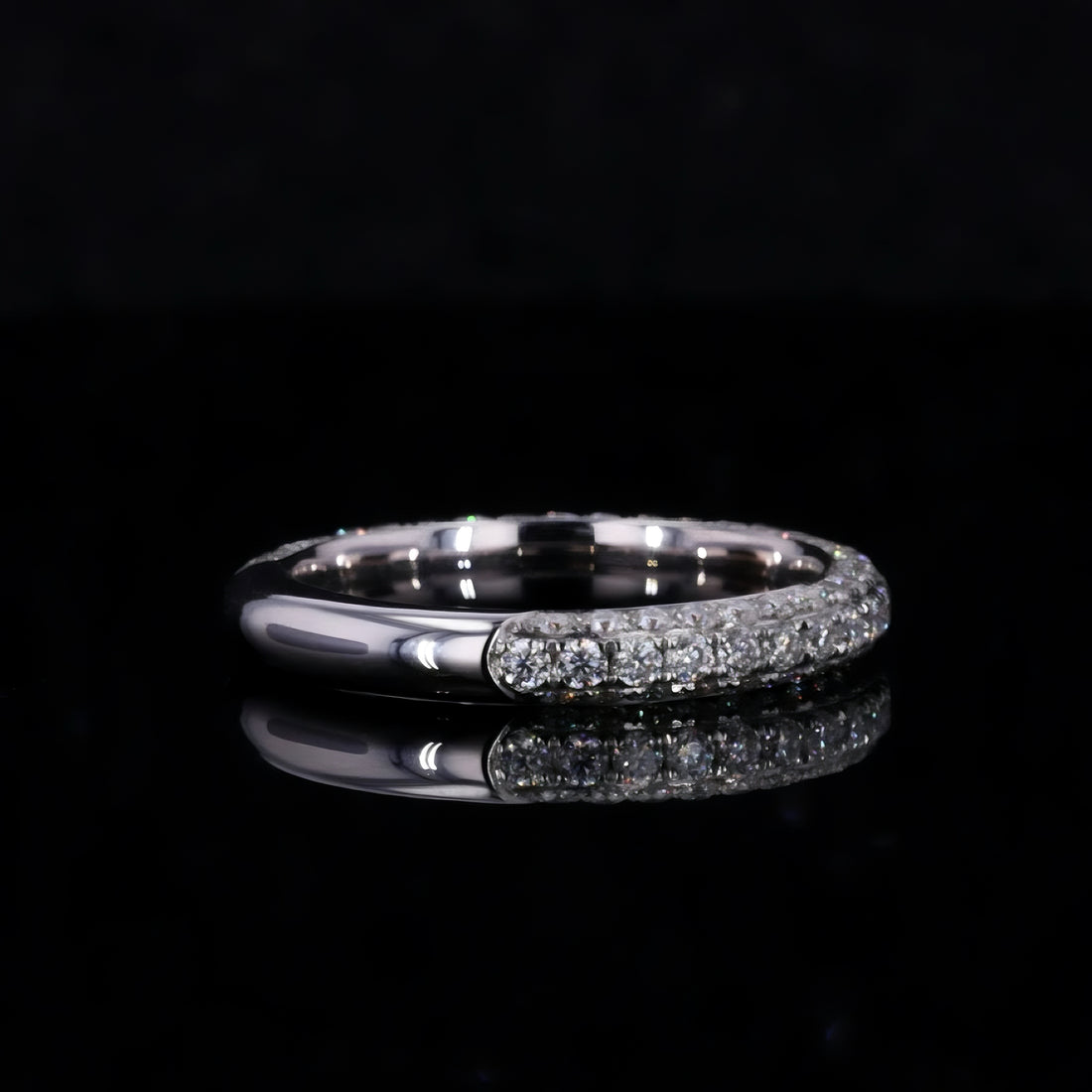 Three-row lab diamond 3/4 eternity band, view 5