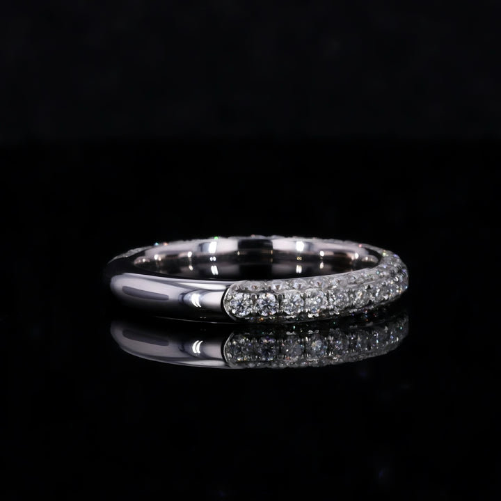 1.20ctw Three-Row Diamond 3/4 Eternity Band in 14K/18K White Gold (3mm)