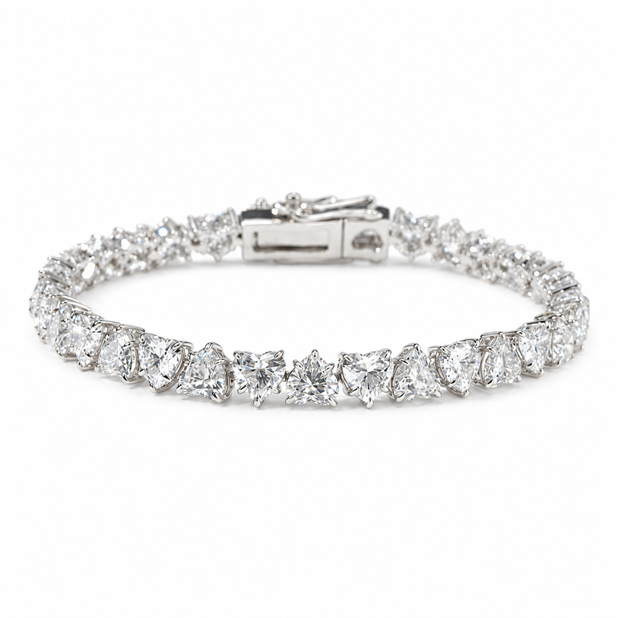 Heart Lab Diamond Tennis Bracelet — 14ctw (5mm)