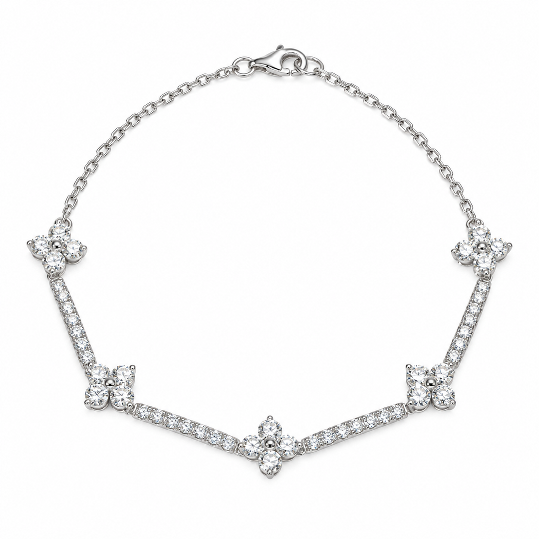 Flower Lab Diamond Half-Tennis Bracelet on a white background