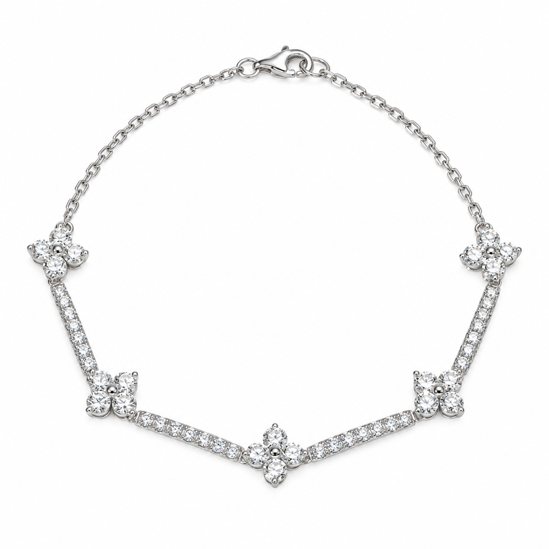 Flower Lab Diamond Half-Tennis Bracelet on a white background