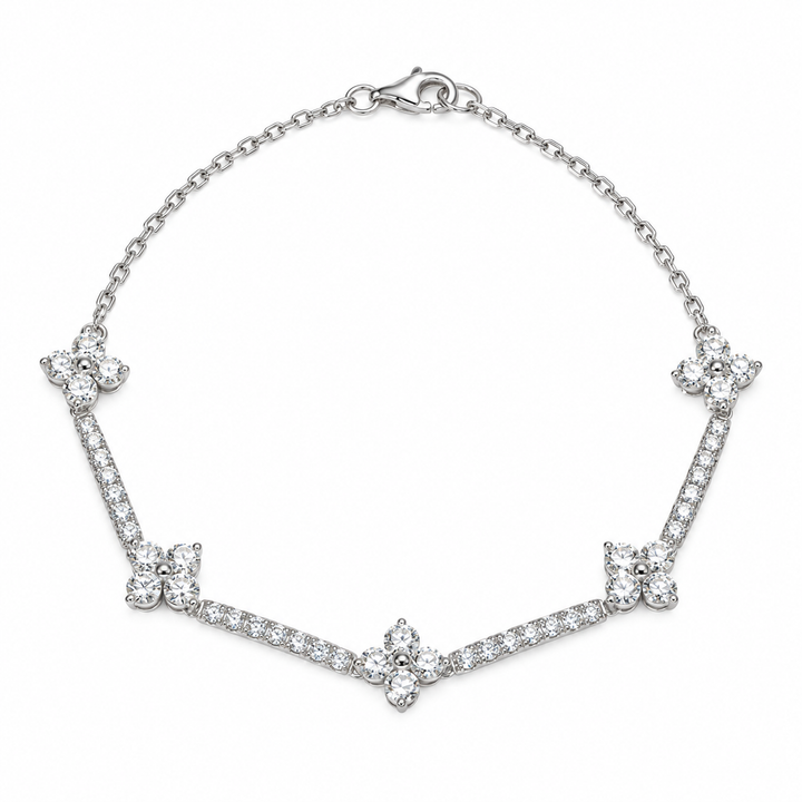 Flower Lab Diamond Half-Tennis Bracelet on a white background