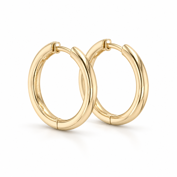 Classic Gold Hoop Earrings in 14K Yellow Gold
