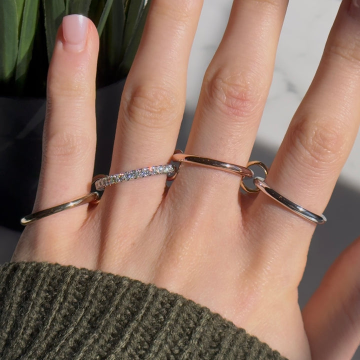 Customized™ Quadruple Diamond Stacking/Modular Band Ring in 14K Yellow/Rose/White Gold