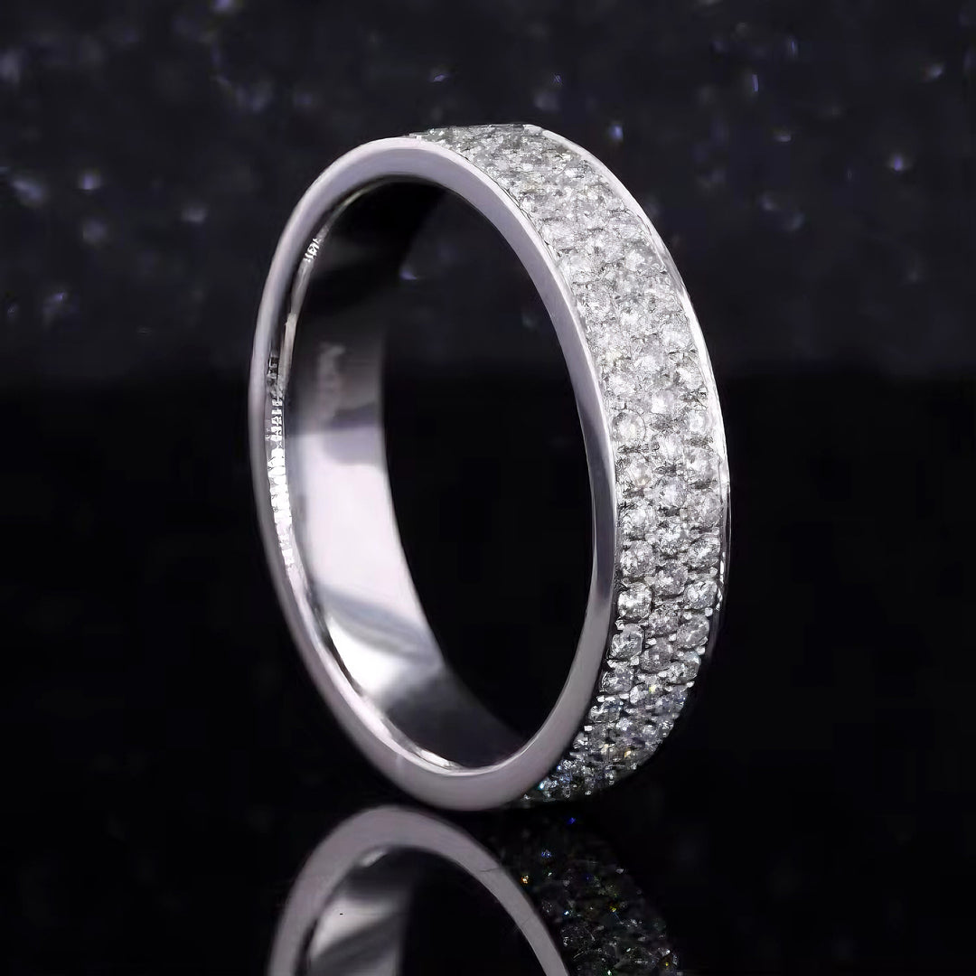 5mm Triple-Row Pavé Diamond Band in Platinum 950