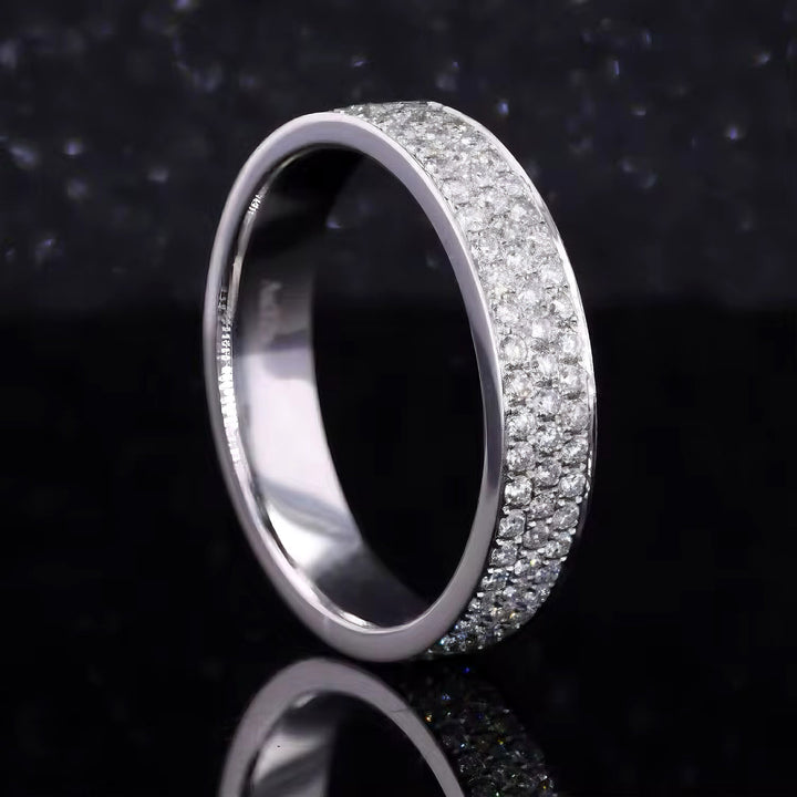5mm Triple-Row Pavé Diamond Band in Platinum 950