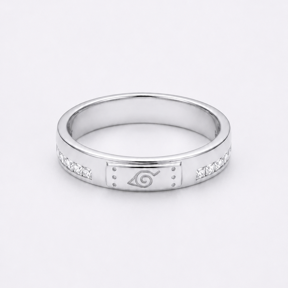 Fallen Leaf — Hidden Leaf Wedding Band, 3.5mm