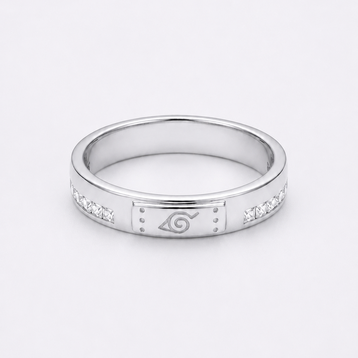Fallen Leaf — Hidden Leaf Wedding Band, 3.5mm