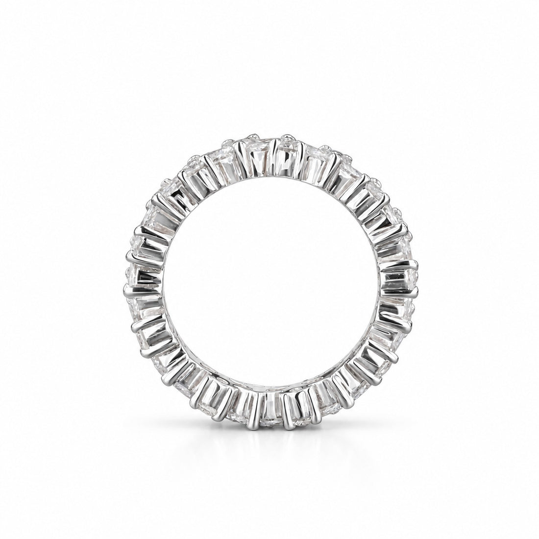 2.40ctw Marquise & Round Diamond Eternity Band in 14K white gold, profile